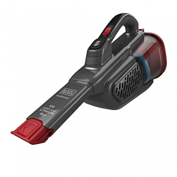 Black+Decker Lithium Dustbuster BHHV315B mit Cyclonic Action – 12V Akku Handstaubsauger mit ausziehbarer Fugendüse & Ladestation – Beutelloser, kabelloser Staubsauger – Lange Saugdüse – Titanium/ Rot - 1