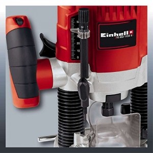 Einhell Oberfräse TC-RO 1155 E (1100 W, Ø 6 und 8 mm, Drehzahlregelung, Parallelanschlag, Absaugadapter, inkl. Zubehör) + Fräser Set passend für Elektro Oberfräsen (12-teilig, Lieferung im Holzkoffer) - 8