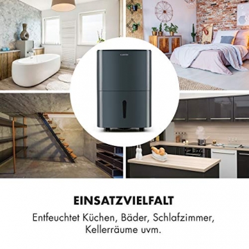 Klarstein DryFy 20 - Luftentfeuchter, Raumentfeuchter, 420 W, 20 L/24h, für 40-50 m² (bis 125 m³) Raumgröße, Silent-Modus, leise, anthrazit - 5