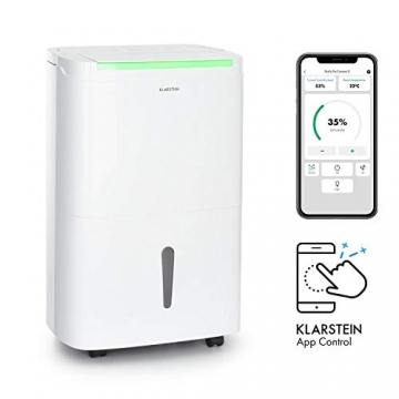 Klarstein DryFy Connect Luftentfeuchter Dehumidifier Kompressionsluftentfeuchter, WiFi-Schnittstelle, 230 m³ Luftumwälzung pro Stunde, Entfeuchtungsleistung 40 l pro Tag, weißes Designgehäuse - 2