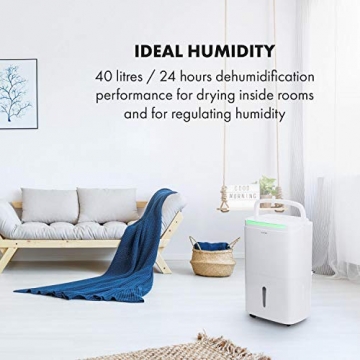 Klarstein DryFy Connect Luftentfeuchter Dehumidifier Kompressionsluftentfeuchter, WiFi-Schnittstelle, 230 m³ Luftumwälzung pro Stunde, Entfeuchtungsleistung 40 l pro Tag, weißes Designgehäuse - 3