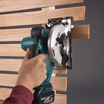 Makita Akku-Handkreissäge 51 mm, (18 V/5 Ah, 2 Akkus und Ladegerät im Makpac), DSS501RTJ, Schwarz, Blau - 5