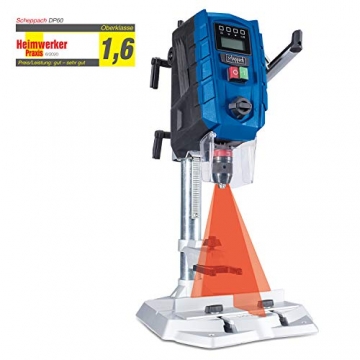 Scheppach DP60 Tischbohrmaschine mit Digitaldisplay LED und Laser Bohrmaschine 13 mm| 710 W | Drehzahl: 170 – 880 / 490 – 2600 min-1 | Bohrfutterspannbereich: 1,5 – 13 mm - 2