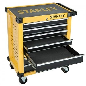 Stanley FatMax Werkstattwagen / Werkzeugwagen, Transmodul-System (mit 7 Schubladen, 2 Schlüsseln, bis 300 kg Gesamtbelastbarkeit, mit 4 Rollen fest und schwenkbar, rutschhemmende Matten) STMT1-74306 - 2