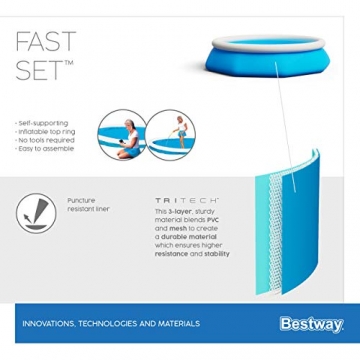 BESTWAY Fast Set Pool Set 305x76 cm, mit Filterpumpe - 12