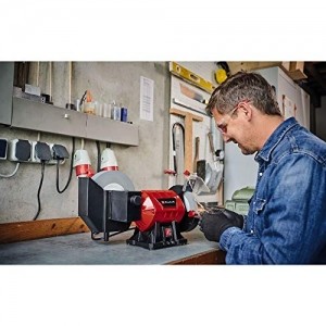 Einhell Nass-Trockenschleifer TC-WD 200/150 (max. 250 W, für Nass- und Trockenschliff, Metallkompaktbauweise, Funkenschutzglas, inkl. Grobschleif- und Nassschleifscheibe) - 3