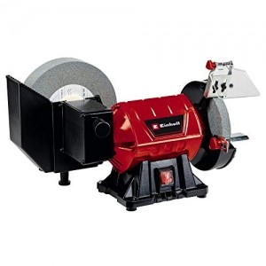 Einhell Nass-Trockenschleifer TC-WD 200/150 (max. 250 W, für Nass- und Trockenschliff, Metallkompaktbauweise, Funkenschutzglas, inkl. Grobschleif- und Nassschleifscheibe) - 1