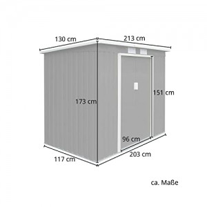 HATTORO Metall Gerätehaus Verschiedene Größen Geräteschuppen Garten Schuppen Gartenhaus Hellgrau (P100) - 3