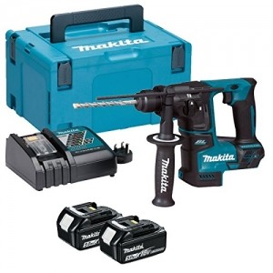 Makita Bohrhammer Brushless 2 Funktionen mit 2 Akkus 18 V 5 Ah dhr171rtj, W, 18 V, Schwarz/Blau, 3 kg - 1