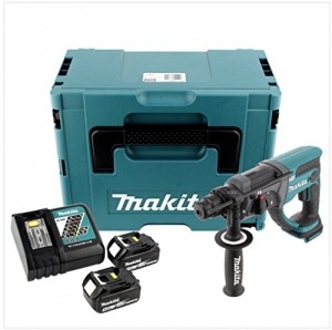 Makita DHR 202 RTJ 18 V Akku Kombihammer SDS-Plus im Makpac mit 2x 5,0 Ah Akku und Ladegerät - 4