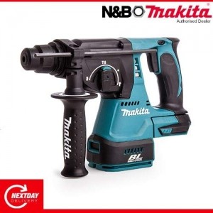 Makita Wireless Li-ion SDS Plus Rotary Brushless 3-Modus -Bohrhammer 24 mm, nur Gehäuse, DHR242Z, Schwarz, Blau - 4