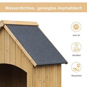 Outsunny Gartenschrank Holz Gerätehaus Gartenhaus Geräteschuppen Geräteschrank Holzhütte Giebeldach Bitumenpappe Gelb 77,5 x 54,2 x 179,5 cm - 4