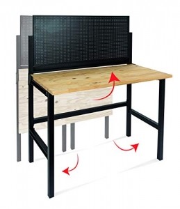 rikta Klappbare Werkbank | Klappbarer Werktisch | Freistehend | ca. 121,5 x 64,6 x 142,0 cm (BxTxH) | Belastbarkeit 150 kg | FSC Holz-Arbeitsplatte - 2