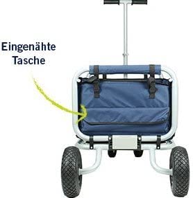 Beachtrekker Life Faltbarer Bollerwagen + Feststellbremse, klappbarer Handwagen mit Vollgummireifen (Schwarz) - 7