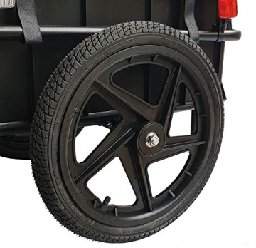 DMS® Fahrradanhänger, Lastenanhänger, Handwagen, mit Hochdeichsel, Transportbox mit 70 Liter Volumen, Max. 60kg, Kugel-Kupplung für Fahrräder mit 26'' - 28'' FH-01 (Rot) - 6