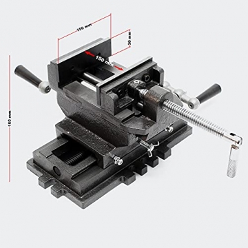 Maschinenschraubstock Schraubstock2-Achsen 150 mm Kreuztisch Frästisch Werkbank Arbeitstisch - 6