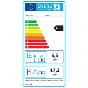 Balkan Energy Set Kaminofen Wasserführend mit Backofen Prity FG W20 23kW, Holzofen + Geshenk Elektrischer Aschesauger Ribitech Cenerill, Fassungsvermögen 18L - 3