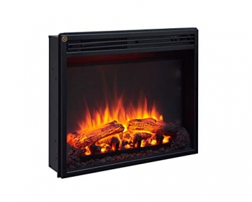 CrownFlame Phanos Elektrokamin - Elektrischer Standkamin mit Heizung 1000/2000 W, realistischer 3D-Flammeneffekt, Fernbedienung programmierbar, Timer, Thermostat - Weiß - 4