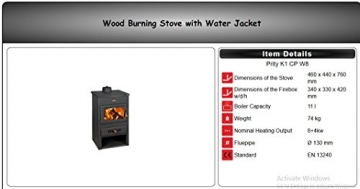 Holz-Ofen aus Gusseisen Top Wasser Jacke Kamin Rücken Boiler Prity k1cpw8 - 7