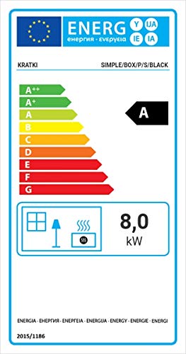 KRATKI Kaminofen Simple Box Komplettset | Gewicht 328 kg, Maße in cm: H187,40 x B78,70 x T54,70 | Brennstoff: Holz, Nennwärmeleistung 8 kW, für Raumfläche bis zu 140 m2, Energieeffizienzklasse A - 7