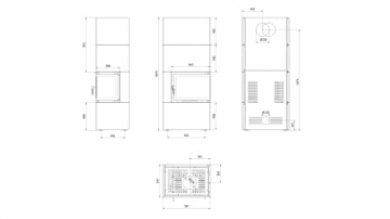 KRATKI Kaminofen Simple Box Komplettset | Gewicht 328 kg, Maße in cm: H187,40 x B78,70 x T54,70 | Brennstoff: Holz, Nennwärmeleistung 8 kW, für Raumfläche bis zu 140 m2, Energieeffizienzklasse A - 9