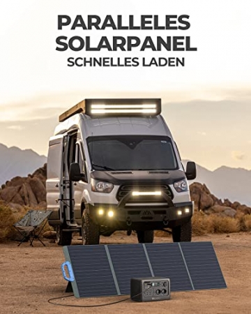 BLUETTI Solar Generator EB3A mit PV120 Solarpanel, 268Wh Tragbare Powerstation mit 600W (1200W Peak) AC Ausgängen, LiFePO4 Batterie Backup für Outdoor Camping, Reise, Stromausfall - 9