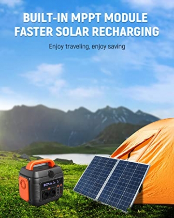 Tragbare Powerstation, SANFOU 576Wh Solargenerator mit 230V/600W AC-Steckdosen Mobile Stromgenerator Solar Generatoren für Camping, Garten, Unterwegs, Reise, Wohnwagen, Notfall - 4