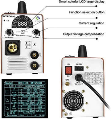 HITBOX IGBT MT2000 200A Fülldraht Schweißgerät 5 in 1 Schweißgerät MIG MAG mit FARB LCD DISPLAY 200A MIG MAG MMA Lift TIG Schutzgas Fülldraht Inverter Schweißgerät - 3