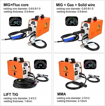 HITBOX IGBT MT2000 200A Fülldraht Schweißgerät 5 in 1 Schweißgerät MIG MAG mit FARB LCD DISPLAY 200A MIG MAG MMA Lift TIG Schutzgas Fülldraht Inverter Schweißgerät - 5