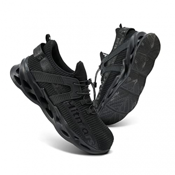 Hitmars Sicherheitsschuhe Herren Damen Arbeitsschuhe S3 S1 S1P S2 Leicht Sportlich Sommer Stahlkappenschuhe mit Stahlkappe Unisex Arbeitsschutzschuhe 1 Schwarz 43 - 2