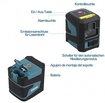 WESCO Kreuzlinienlaser Kreuzlinien-laser Grün Laser Linienlaser Kreuzlaser Linien Laser 360° Drehbar horizontale und vertikal, IP54 Staub und Wasserschutz inkl. Halterung und Schutztasche - 5