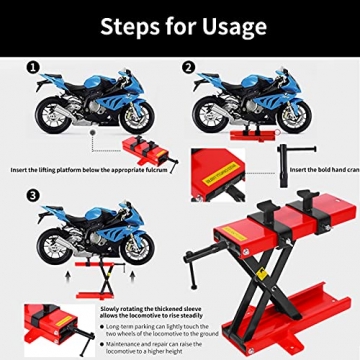 Scheren-Hebebühne für Motorrad und Auto, manuell, Maximale Kapazität:500 kg. - 4